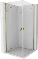 Mexen Mist-H L Duo cabine de douche pivotante 70 x 70 cm, transparent, dorée - 8A5L-070L-070P-50-00