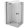 Mexen Mist-H L Duo cabine de douche pivotante 90 x 70 cm, transparent, noir - 8A5L-090L-070P-70-00