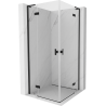 Mexen Mist-H L Duo cabine de douche pivotante 75 x 75 cm, transparent, noir - 8A5L-075L-075P-70-00