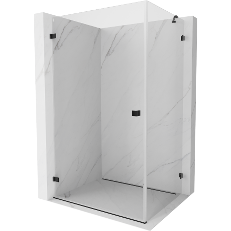 Mexen Lunar-B cabine de douche pivotante gauche 100 x 70 cm, transparent, noir - 832-100-070-70-00-L
