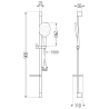 Mexen DS22 ensemble de douche coulissant, noir - 785224583-70