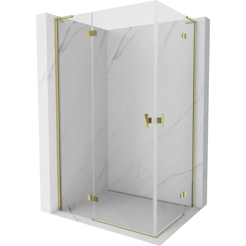 Mexen Mist-H L Duo cabine de douche pivotante gauche 120 x 70 cm, transparent, dorée - 8A5L-120L-070P-50-00