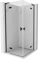 Mexen Mist-H L Duo cabine de douche battante 80 x 80 cm, transparent, noir - 8A5L-080L-080P-70-00