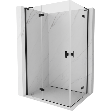 Mexen Mist-H L Duo cabine de douche pivotante gauche 85 x 80 cm, transparent, noir - 8A5L-085L-080P-70-00
