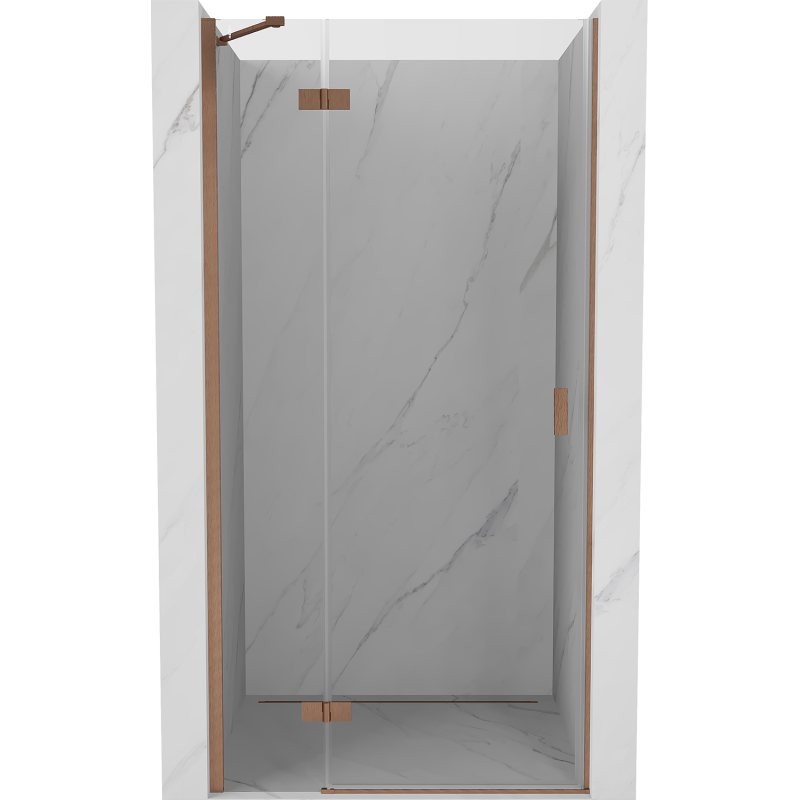 Mexen Mist-H porte de douche pivotante gauche 100 cm, transparent, cuivre brossé - 8A5-100-000-65-00-L