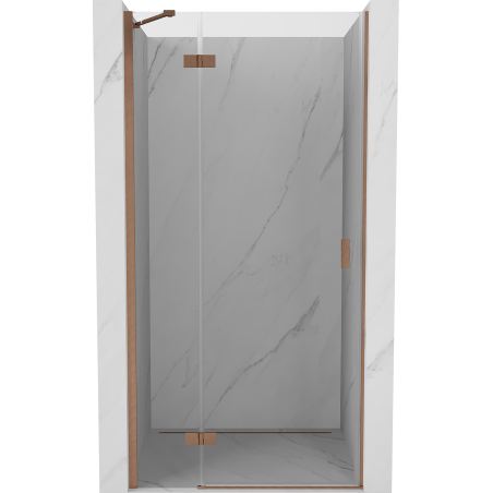 Mexen Mist-H porte de douche pivotante gauche 100 cm, transparent, cuivre brossé - 8A5-100-000-65-00-L