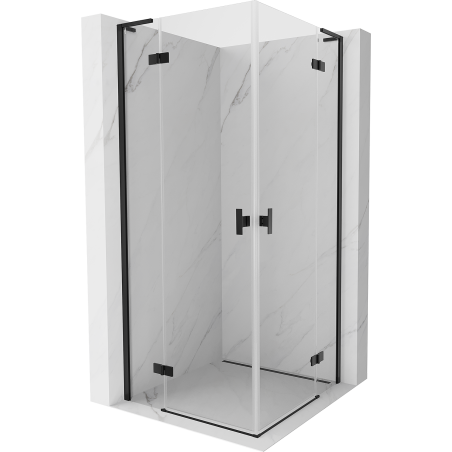 Mexen Mist-H L Duo cabine de douche pivotante 90 x 90 cm, transparent, noir - 8A5L-090L-090P-70-00