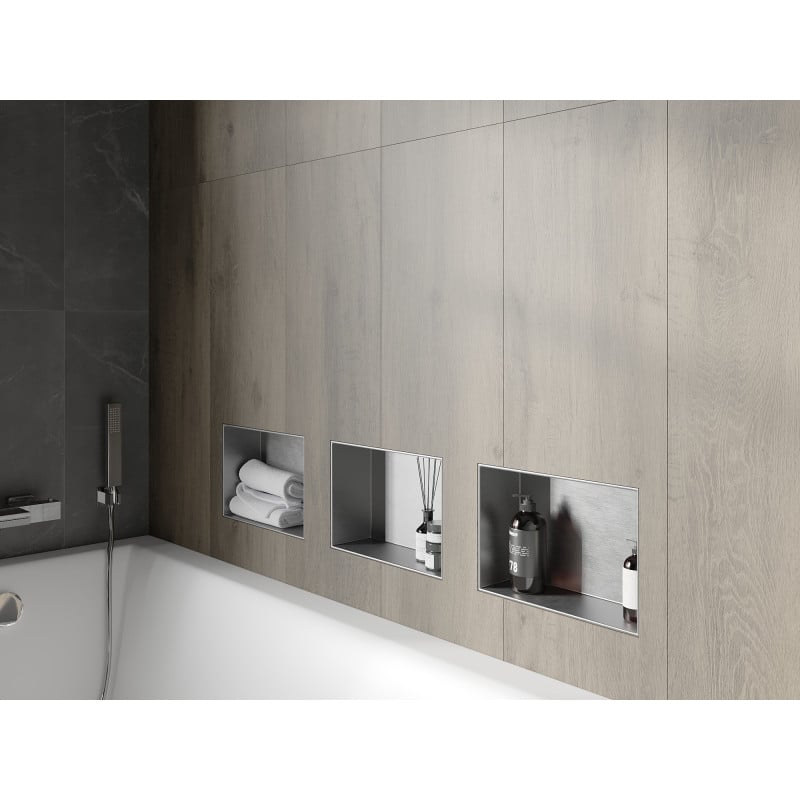 Mexen X-Wall-NR étagère encastrée sans rebord 30 x 20 cm, inox - 1911302010