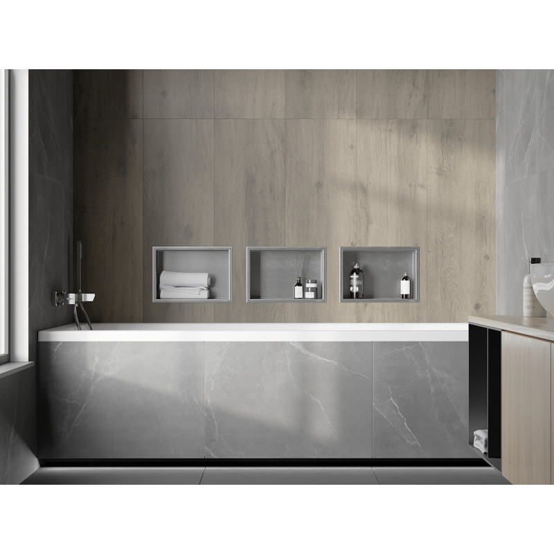Mexen X-Wall-NR étagère encastrée sans rebord 30 x 20 cm, inox - 1911302010