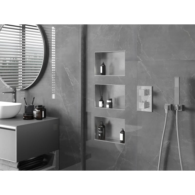 Mexen X-Wall-NR étagère encastrée sans rebord 30 x 20 cm, inox - 1911302010