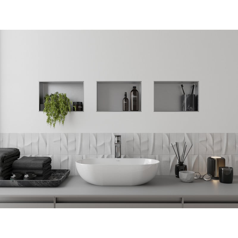 Mexen X-Wall-NR étagère encastrée sans rebord 30 x 20 cm, inox - 1911302010