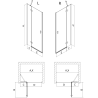 Mexen Mist-H porte de douche pivotante gauche 70 cm, transparent, noir - 8A5-070-000-70-00-L