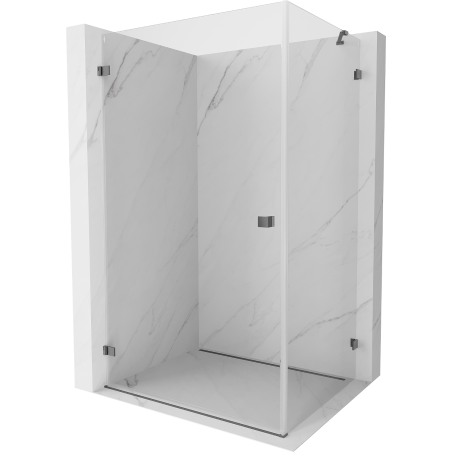 Cabine de douche pivotante gauche Mexen Lunar-B 95 x 80 cm, transparent, metal gris - 832-095-080-95-00-L