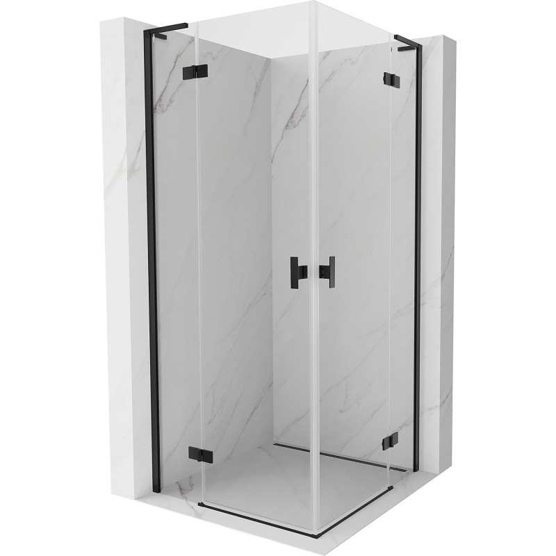 Mexen Mist-H L Duo cabine de douche pivotante 120 x 120 cm, transparent, noir - 8A5L-120L-120P-70-00