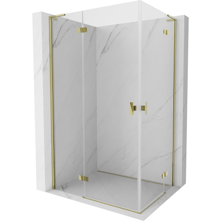 Mexen Mist-H L Duo cabine de douche pivotante 70 x 80 cm, transparent, or - 8A5L-070L-080P-50-00