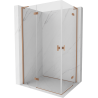 Mexen Mist-H L Duo cabine de douche à battant 95 x 70 cm, transparent, cuivre brossé - 8A5L-095L-070P-65-00
