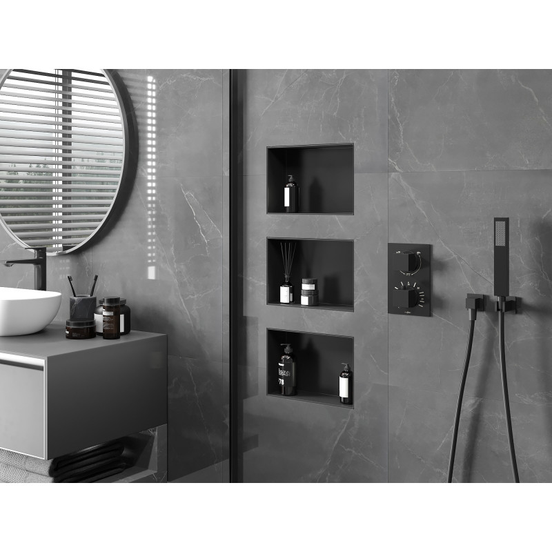 Mexen X-Wall-NR étagère encastrée sans rebord 30 x 20 cm, noire - 1971302010