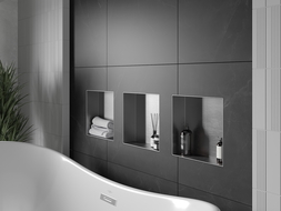 Mexen X-Wall-NR étagère encastrée sans bride 30 x 30 cm, inox - 1911303010