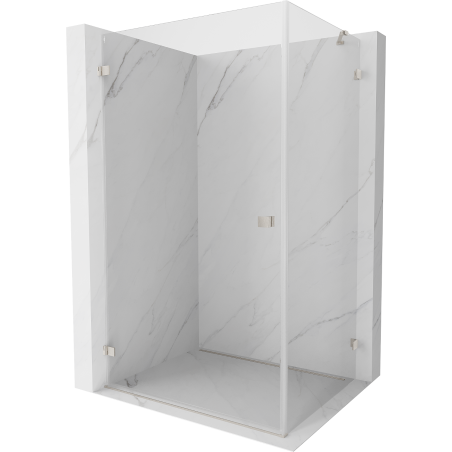 Cabine de douche pivotante gauche Mexen Lunar-B 100 x 70 cm, transparent, nickel brossé - 832-100-070-97-00-L