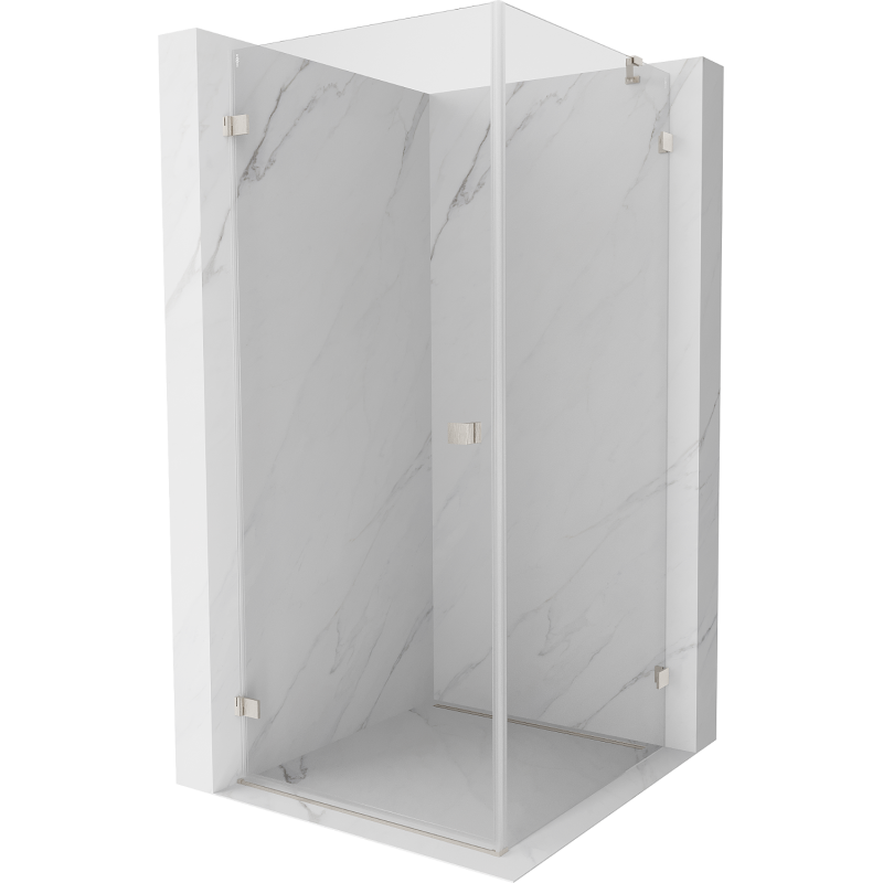Mexen Lunar-B cabine de douche à charnière gauche 80 x 80 cm, transparent, nickel brossé - 832-080-080-97-00-L