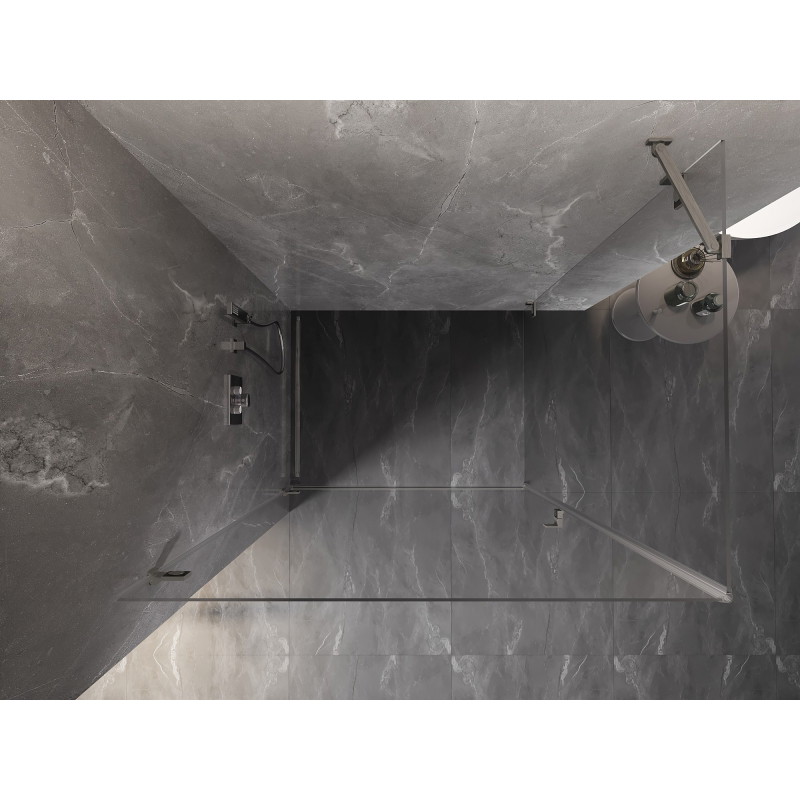 Mexen Lunar-B cabine de douche pivotante gauche 90 x 80 cm, transparent, nickel brossé - 832-090-080-97-00-L