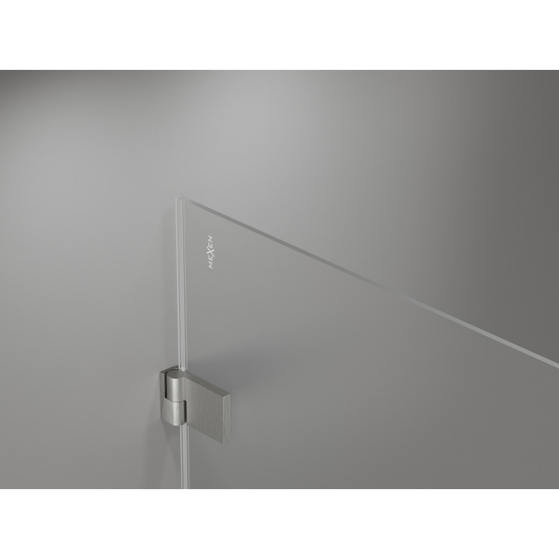 Mexen Lunar-B cabine de douche pivotante gauche 90 x 80 cm, transparent, nickel brossé - 832-090-080-97-00-L