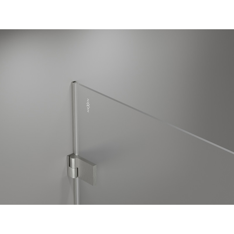 Mexen Lunar-B cabine de douche pivotante gauche 90 x 80 cm, transparent, nickel brossé - 832-090-080-97-00-L