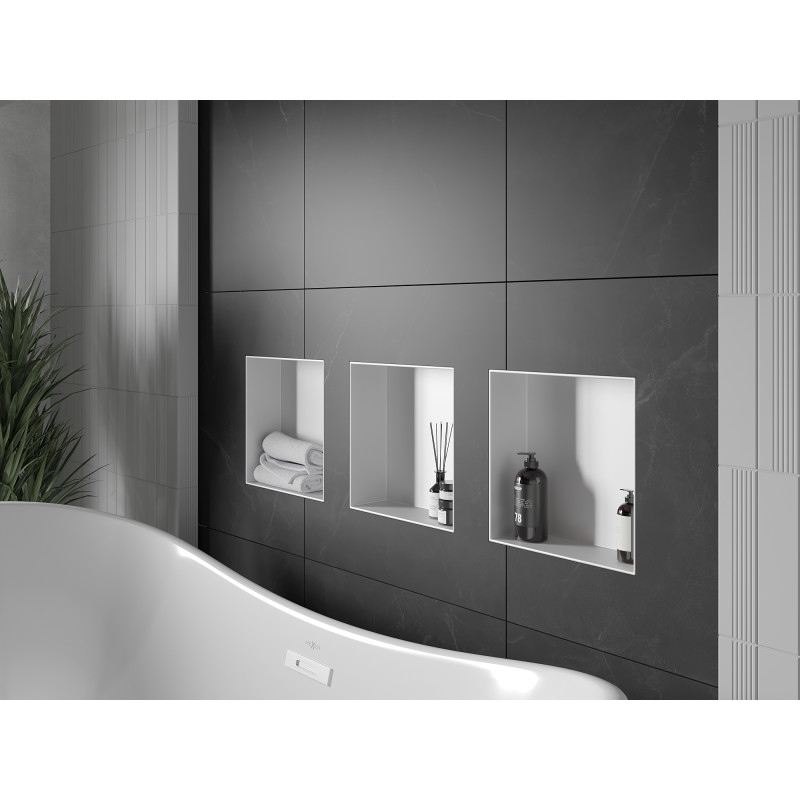 Mexen X-Wall-NR étagère encastrée sans rebord 30 x 30 cm, blanche - 1921303010