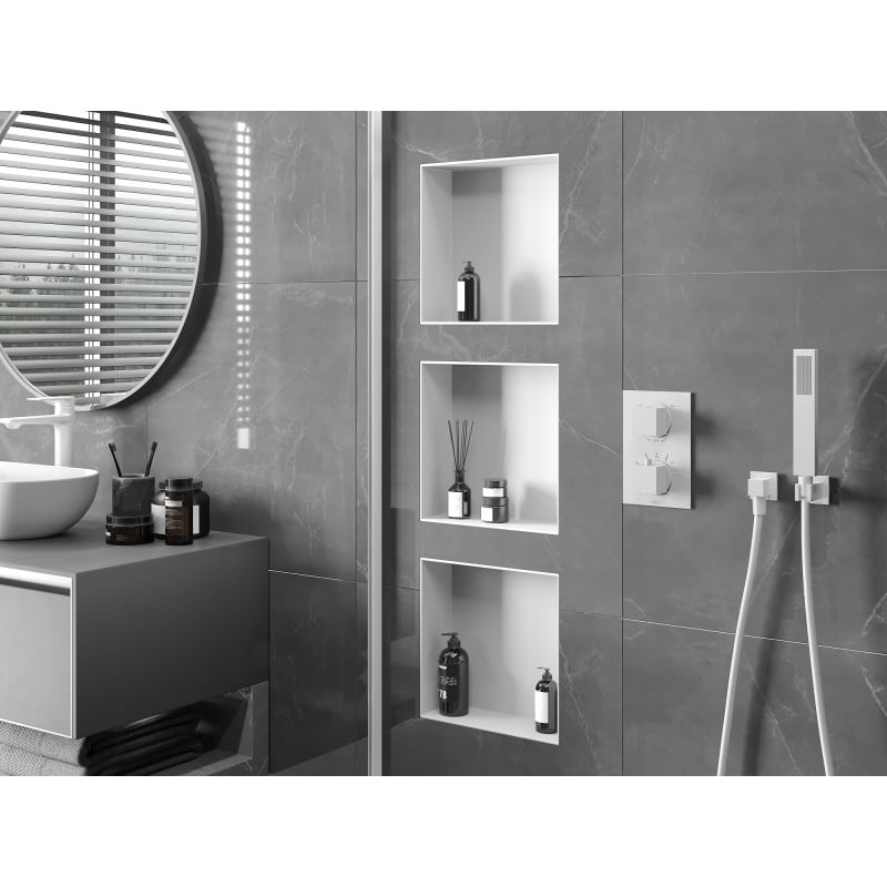 Mexen X-Wall-NR étagère encastrée sans rebord 30 x 30 cm, blanche - 1921303010