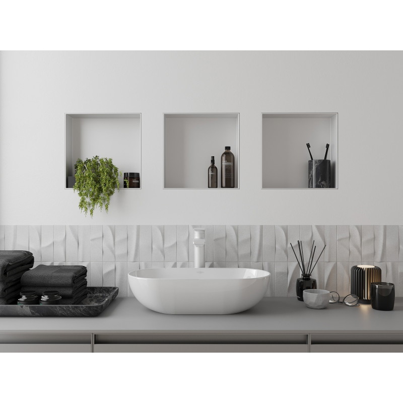 Mexen X-Wall-NR étagère encastrée sans collerette 30 x 30 cm, blanche - 1921303010