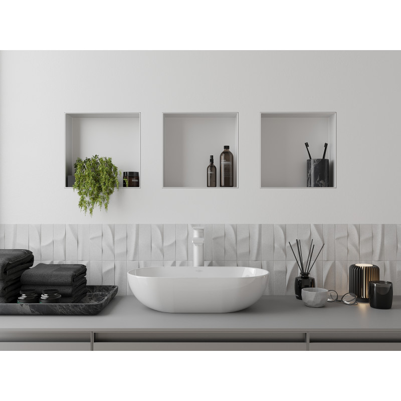 Mexen X-Wall-NR étagère encastrée sans rebord 30 x 30 cm, blanche - 1921303010