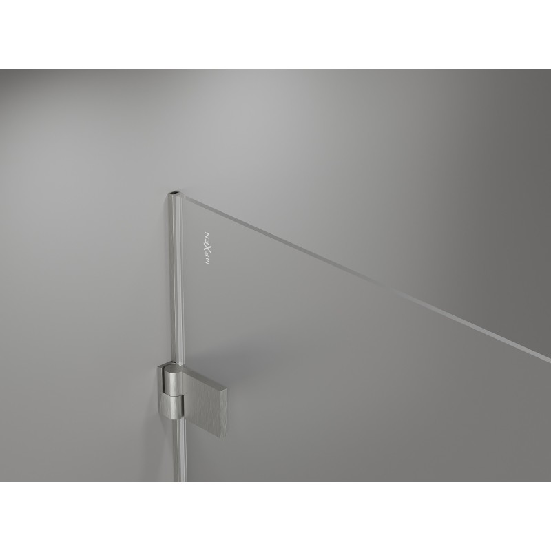 Mexen Lunar-B cabine de douche pivotante gauche 100 x 90 cm, transparent, nickel brossé - 832-100-090-97-00-L