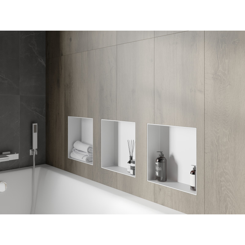 Mexen X-Wall-NR étagère encastrée sans rebord 30 x 30 cm, blanche - 1921303010