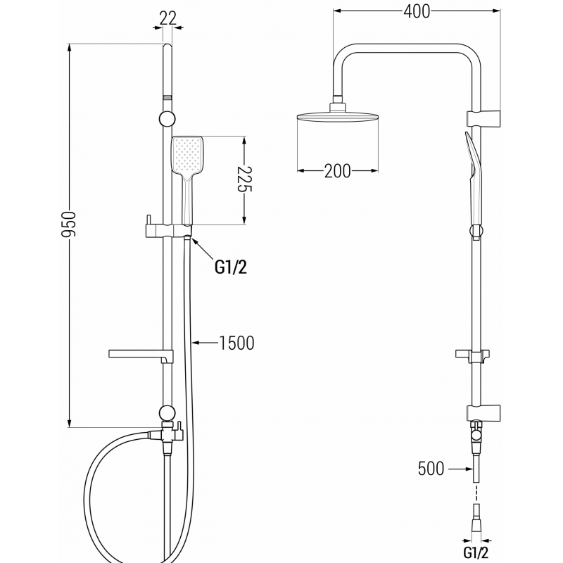 Mexen X62 colonne de douche, graphite - 798626291-66