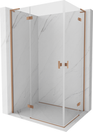 Mexen Mist-H L Duo cabine de douche pivotante 80 x 100 cm, transparent, cuivre brossé - 8A5L-080L-100P-65-00