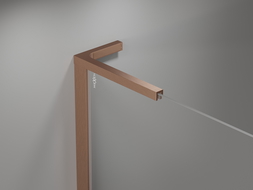 Cabine de douche pliante Mexen Mist-H L Duo 100 x 100 cm, transparente, cuivre brossé - 8A5L-100L-100P-65-00
