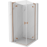 Mexen Mist-H L Duo cabine de douche pivotante 100 x 100 cm, transparent, cuivre brossé - 8A5L-100L-100P-65-00
