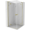 Mexen Mist-H L Duo cabine de douche pivotante 100 x 100 cm, transparent, or - 8A5L-100L-100P-50-00