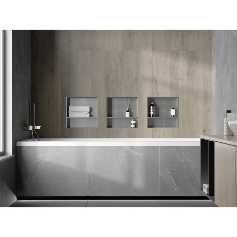 Mexen X-Wall-NR étagère encastrée sans rebord avec étagère 30 x 30 cm, inox - 1911303010S