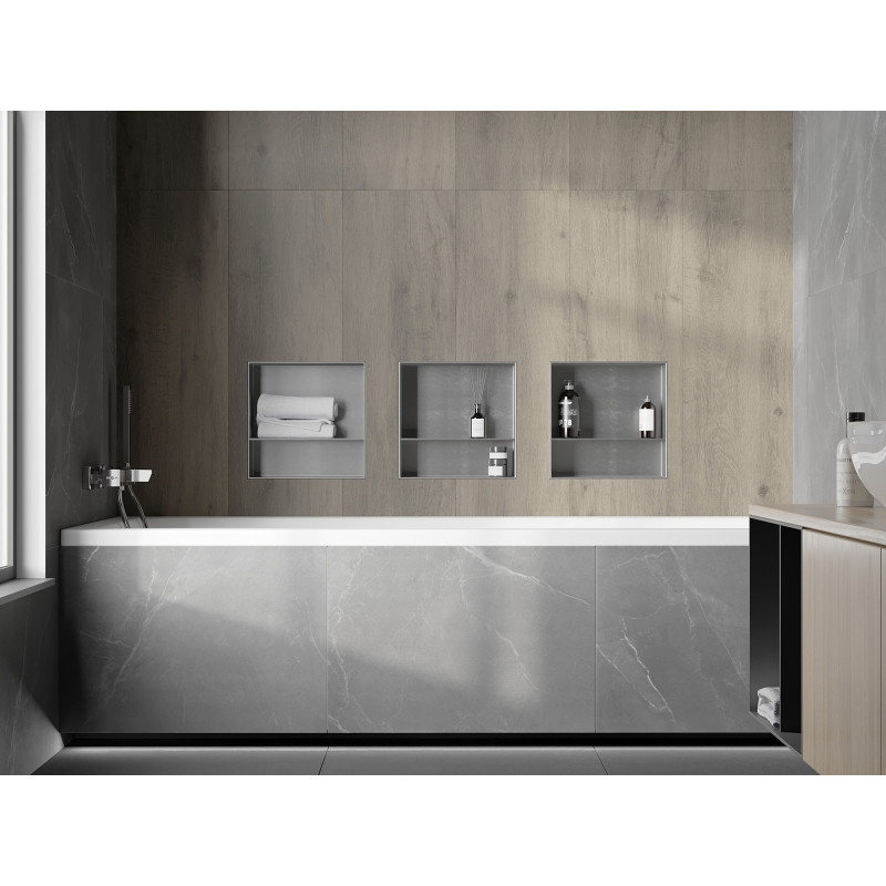 Mexen X-Wall-NR étagère encastrée sans rebord avec tablette 30 x 30 cm, inox - 1911303010S