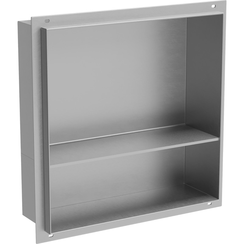 Mexen X-Wall-NR étagère encastrée sans rebord avec tablette 30 x 30 cm, inox - 1911303010S