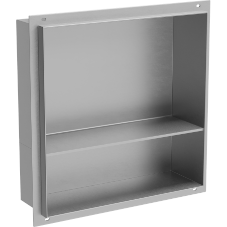 Mexen X-Wall-NR étagère encastrée sans rebord avec tablette 30 x 30 cm, inox - 1911303010S