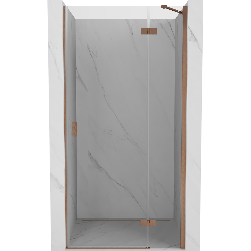 Mexen Mist-H porte de douche battante droite 70 cm, transparent, cuivre brossé - 8A5-070-000-65-00-P