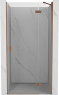Mexen Mist-H porte de douche pivotante droite 70 cm, transparent, cuivre brossé - 8A5-070-000-65-00-P