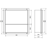 Mexen X-Wall-NR étagère encastrée sans collerette avec étagère 30 x 30 cm, blanc - 1921303010S