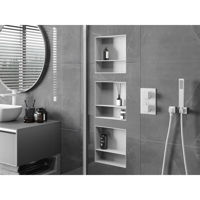 Mexen X-Wall-NR niche sans bride avec étagère 30 x 30 cm, blanche - 1921303010S