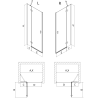 Mexen Mist-H porte de douche pivotante droite 105 cm, transparent, cuivre brossé - 8A5-105-000-65-00-P
