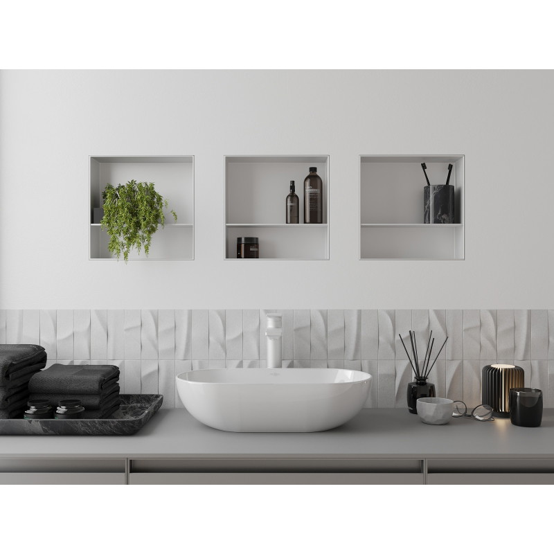 Mexen X-Wall-NR niche murale sans bride avec étagère 30 x 30 cm, blanche - 1921303010S