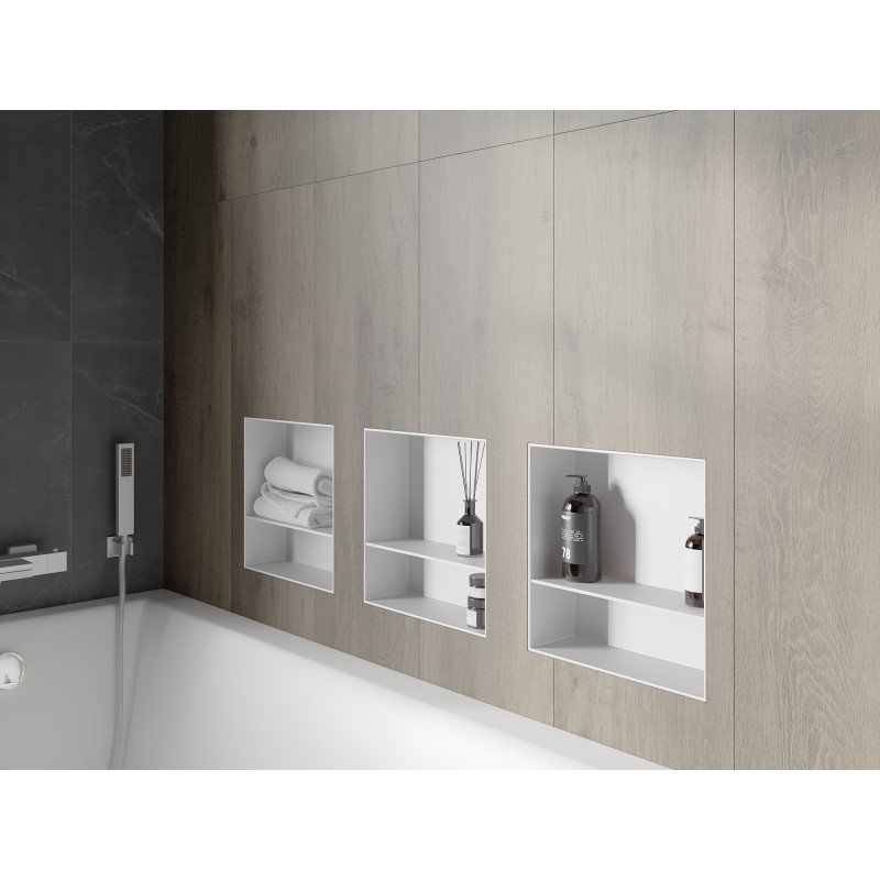 Mexen X-Wall-NR niche sans bride avec étagère 30 x 30 cm, blanche - 1921303010S