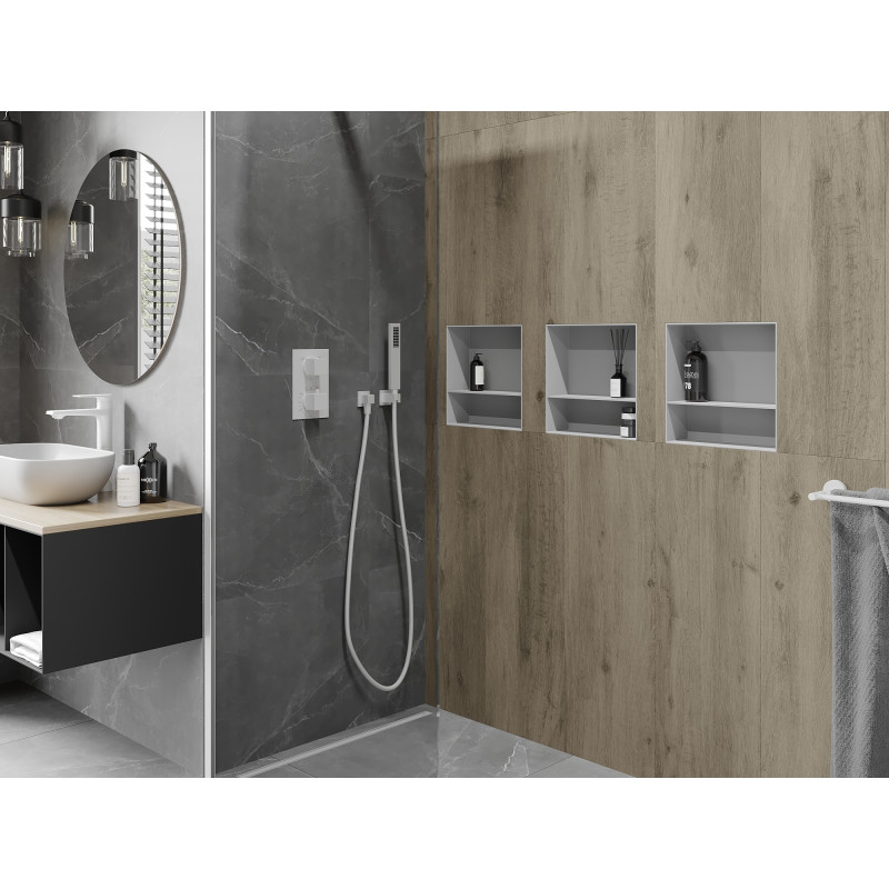 Mexen X-Wall-NR niche sans bride avec étagère 30 x 30 cm, blanche - 1921303010S